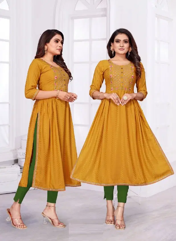 Raashi Twinkle Fancy Designer Wear Wholesale Embroidery Kurtis Catalog